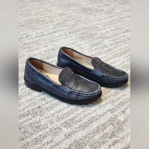 Drivers Club USA leather penny loafers slip on shoes blue size 11 child
